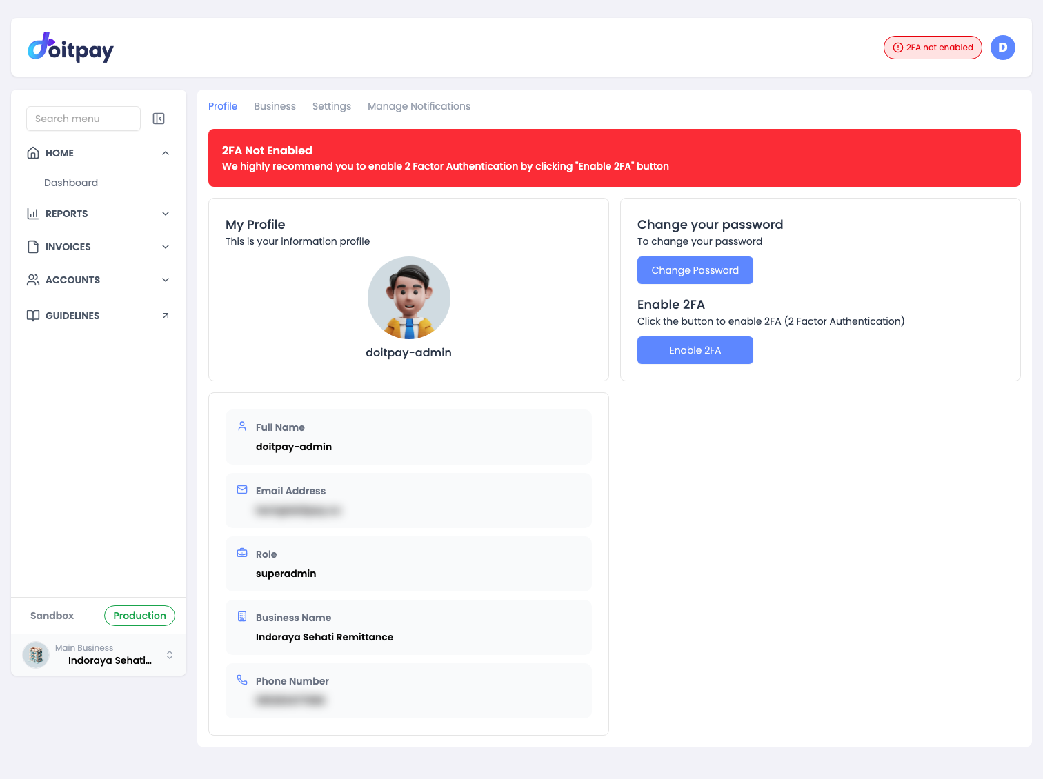Profile tab